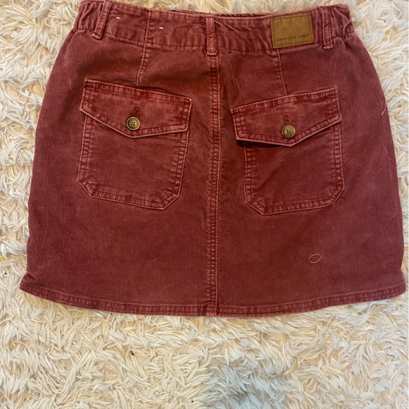 American Eagle Burgundy Corduroy Mini Skirt - Picture 3 of 5